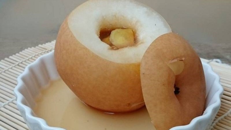 Chữa ho bằng lê hấp đường phèn