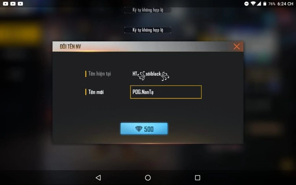 Danh sách ký tự khoảng trống hữu ích FF