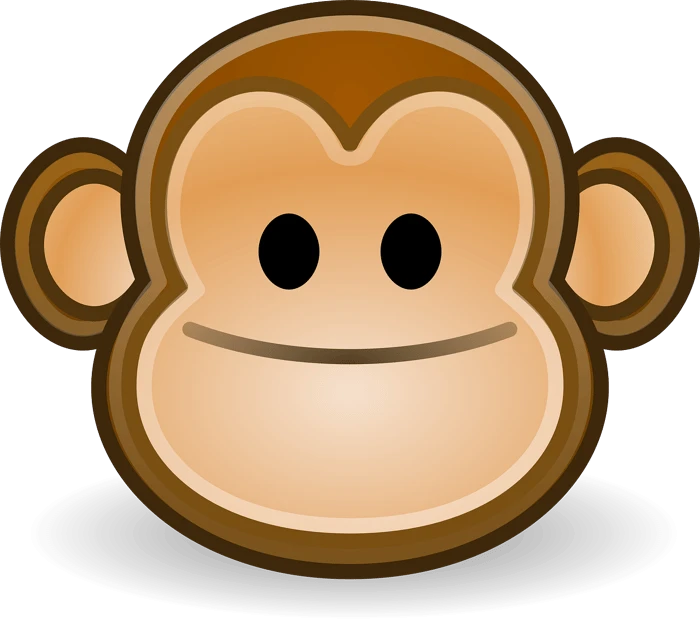 Bức tranh hài hước với hình ảnh khỉ cười vui vẻ