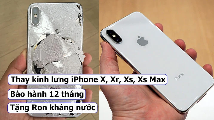 Thay mặt kính sau iPhone XS Max chất lượng cao
