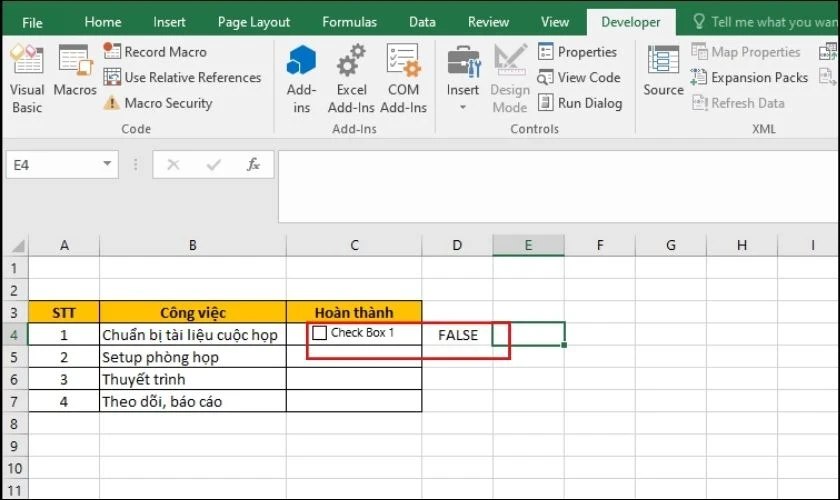 Cách đánh dấu tích trong Excel cực kỳ đơn giản, nhanh chóng