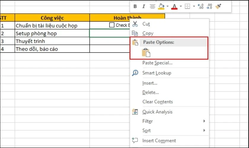 Cách đánh dấu tích trong Excel cực kỳ đơn giản, nhanh chóng