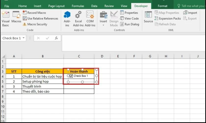 Cách đánh dấu tích trong Excel cực kỳ đơn giản, nhanh chóng