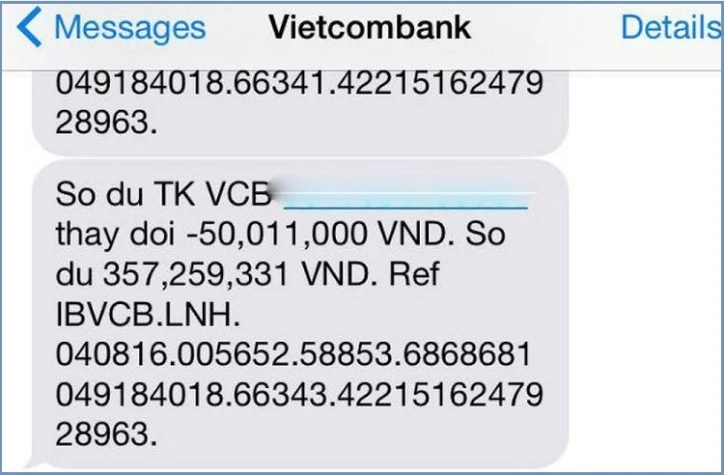 Hướng dẫn cách đăng ký SMS Vietcombank qua điện thoại