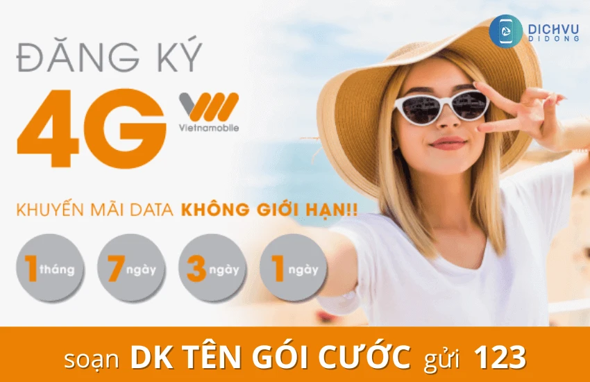 Hướng dẫn cách đăng ký mạng 4G Vietnamobile 1 ngày