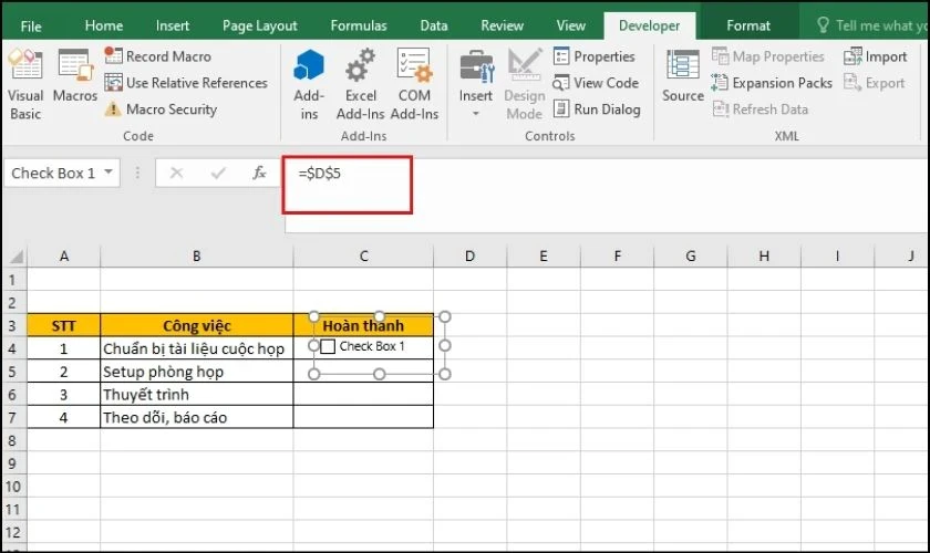 Cách đánh dấu tích trong Excel cực kỳ đơn giản, nhanh chóng