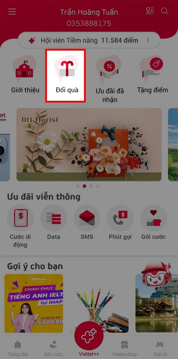 Cách đổi điểm Viettel ++ sang data trên My Viettel cực đơn giản