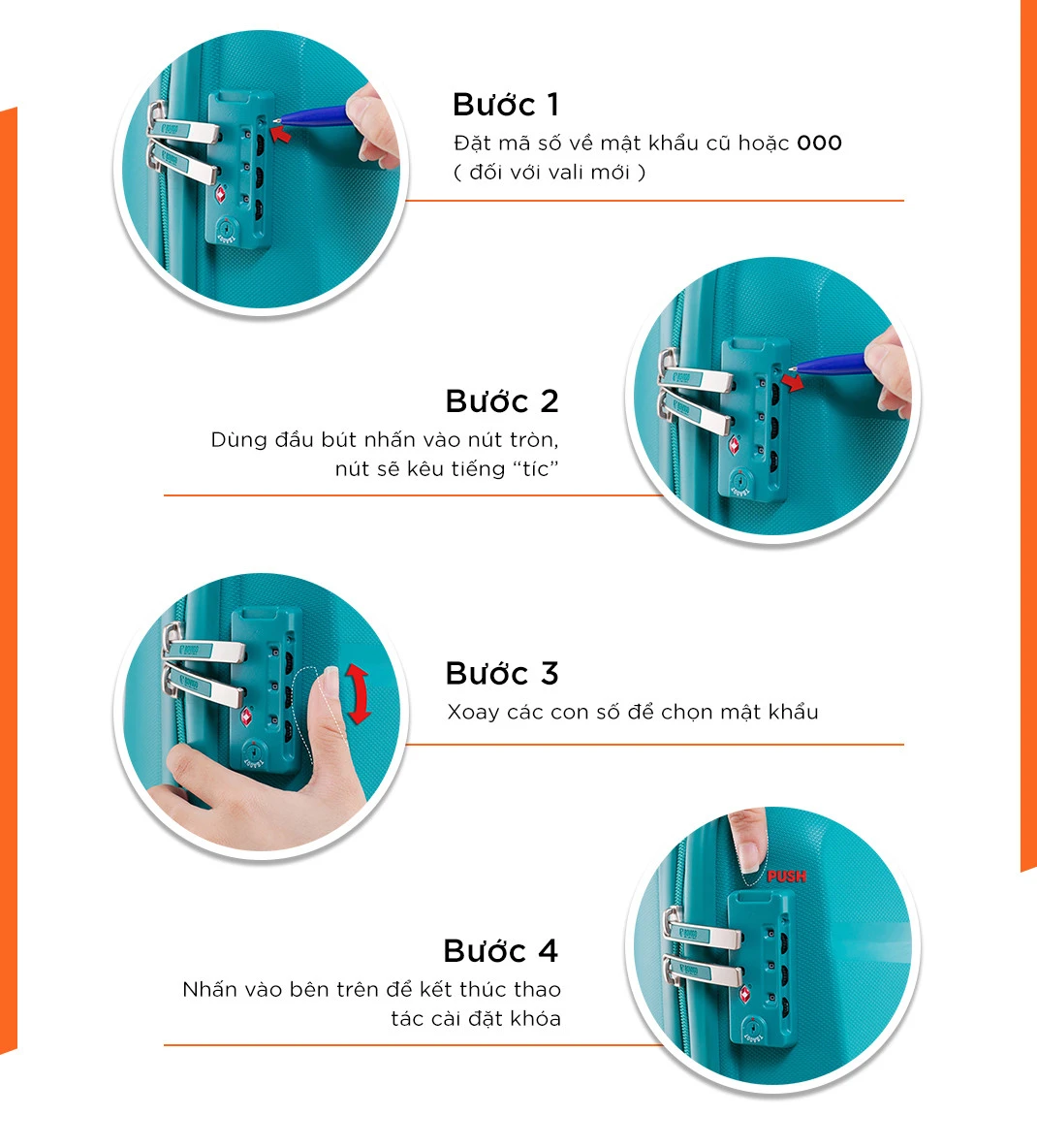 Cách đổi mật khẩu vali TSA đơn giản và hiệu quả