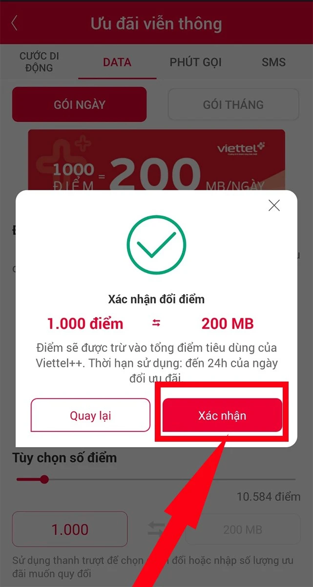 Cách đổi điểm Viettel ++ sang data trên My Viettel cực đơn giản