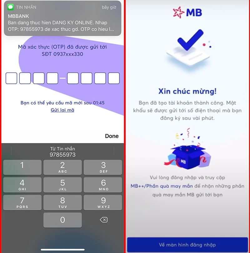 Cách mở số tài khoản ngân hàng trùng với số điện thoại - MB Bank