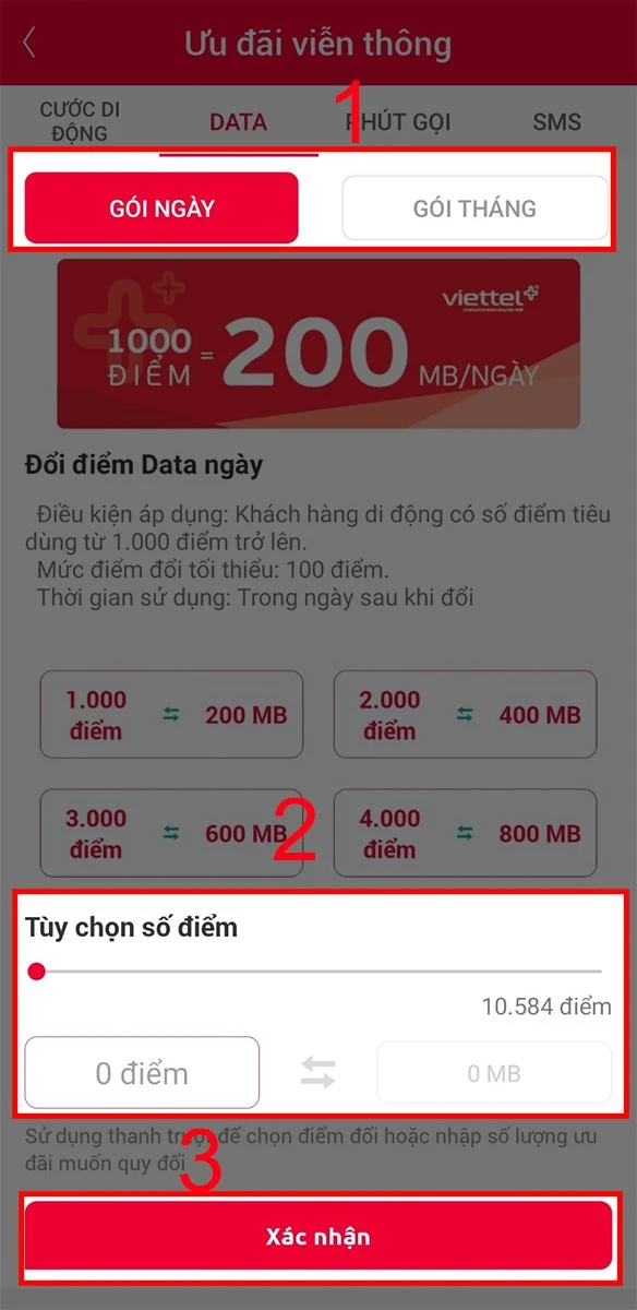 Cách đổi điểm Viettel ++ sang data trên My Viettel cực đơn giản