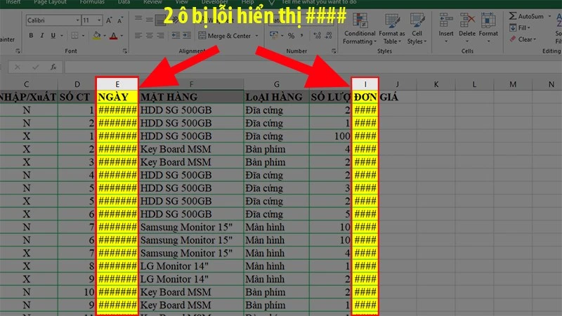 Hiểu rõ về lỗi #### trong Excel và cách khắc phục