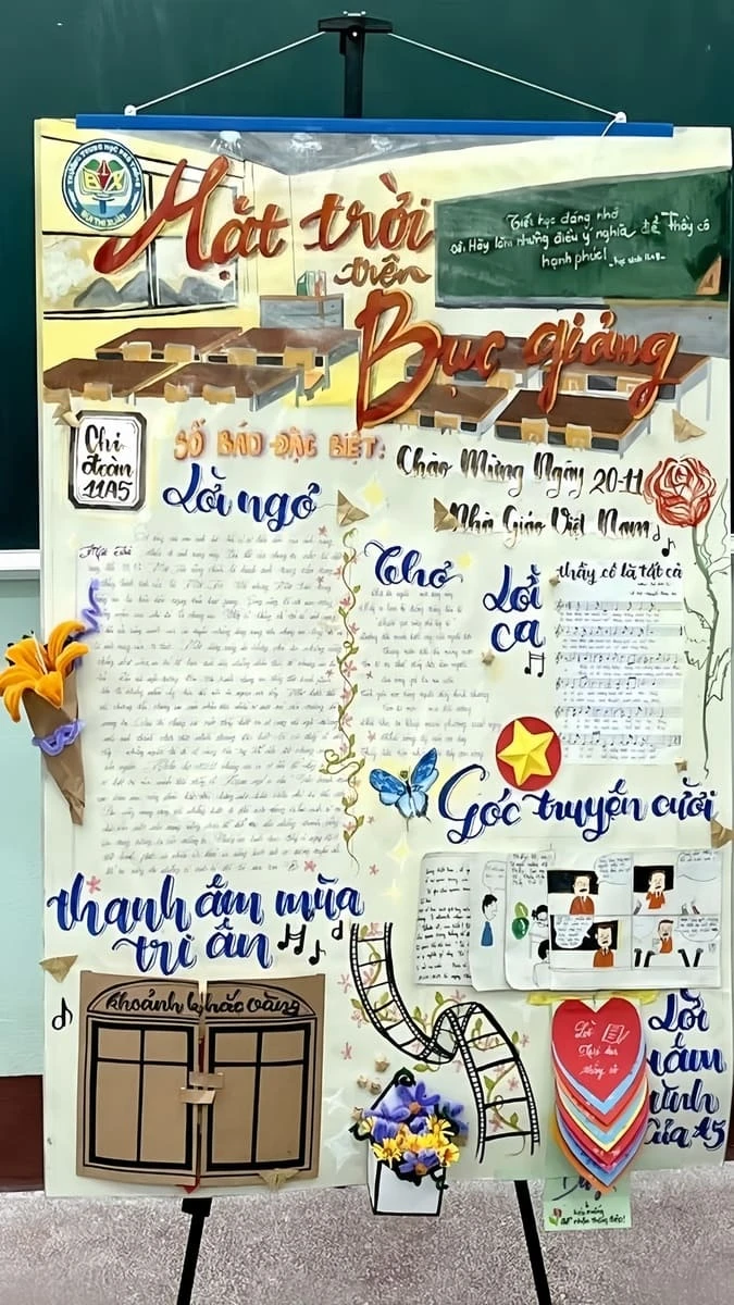 Viết báo tường để tôn vinh thầy cô nhân Ngày Nhà giáo Việt Nam
