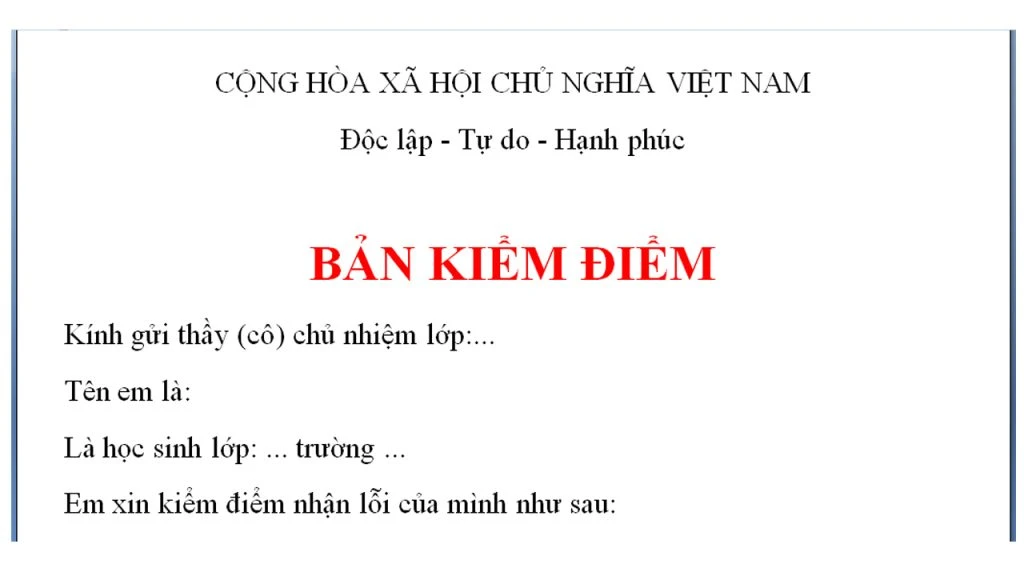 Ý Nghĩa Của Việc Viết Bản Kiem Diem Trong Cuộc Sống