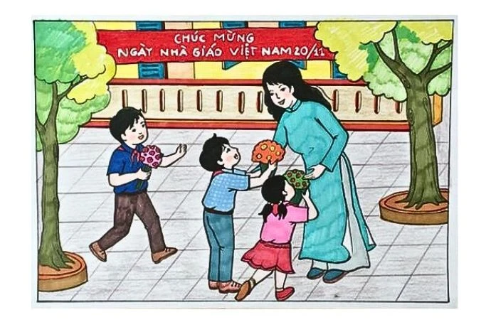 Vẽ Tranh Tri Ân Thầy Cô Nhân Ngày 20/11