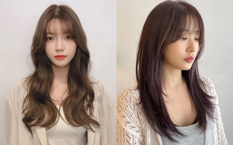 Tóc layer mái thưa giúp tôn lên vẻ đẹp khuôn mặt dài