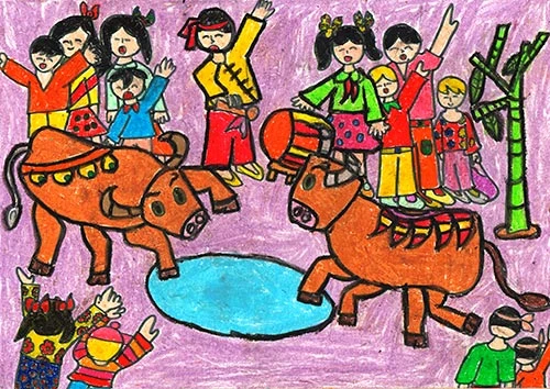 Vẽ Tranh Đề Tài Lễ Hội Đua Thuyền Đầy Màu Sắc