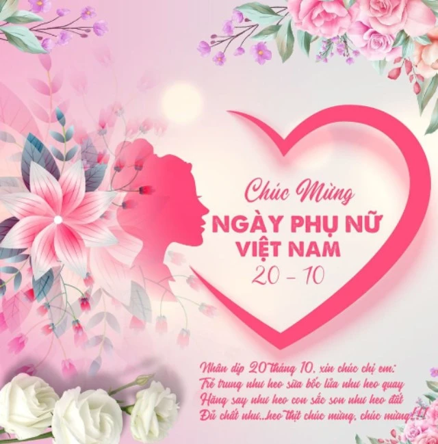 60 Mẫu thiệp chúc mừng ngày phụ nữ Việt Nam 20/10 đẹp 2024