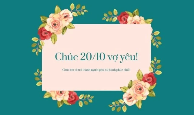 60 Mẫu thiệp chúc mừng ngày phụ nữ Việt Nam 20/10 đẹp 2024