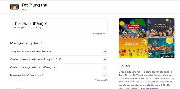 Trung Thu ngày mấy tháng mấy năm 2024