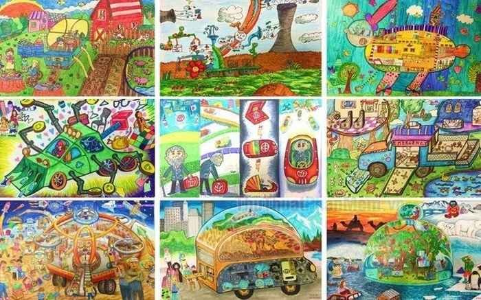 Tranh Vẽ Thành Phố Tương Lai Đầy Hòa Hợp