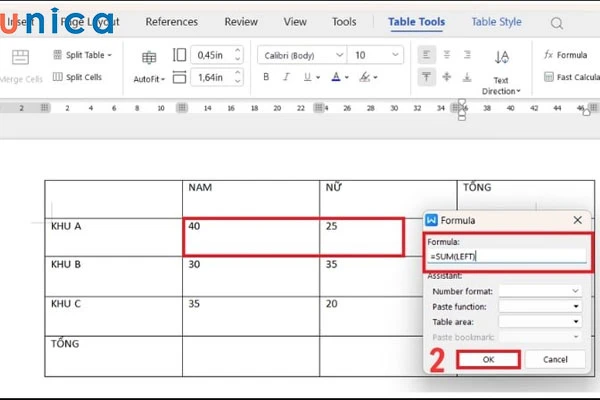 Hướng Dẫn Tính Tổng Trong Word Để Nâng Cao Hiệu Quả