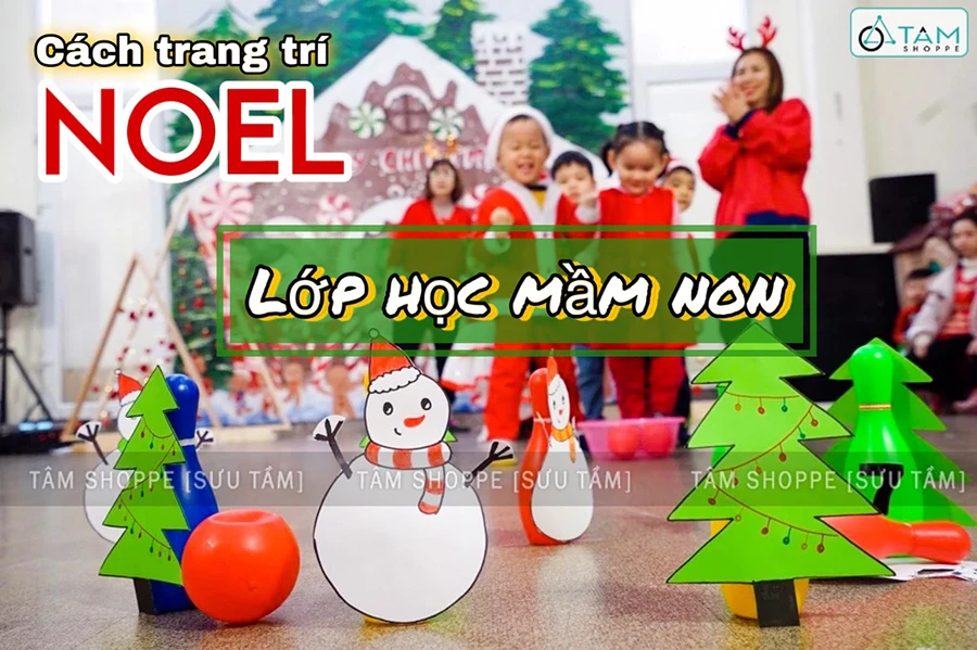 Trang trí Noel lớp học với cây thông độc đáo
