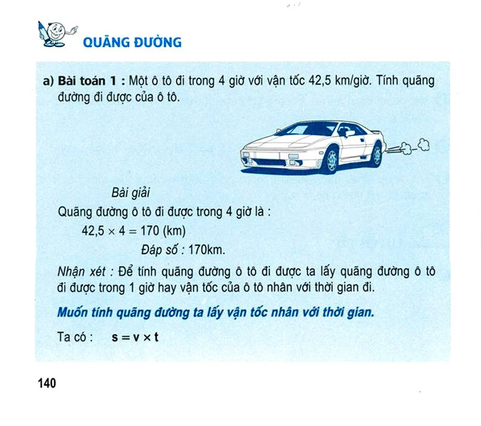 Tính quãng đường hiệu quả với công thức đơn giản