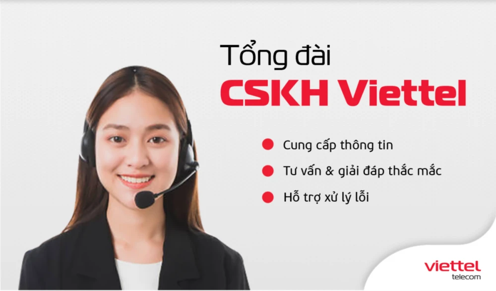 Tổng đài Viettel miễn phí hỗ trợ khách hàng 24/24
