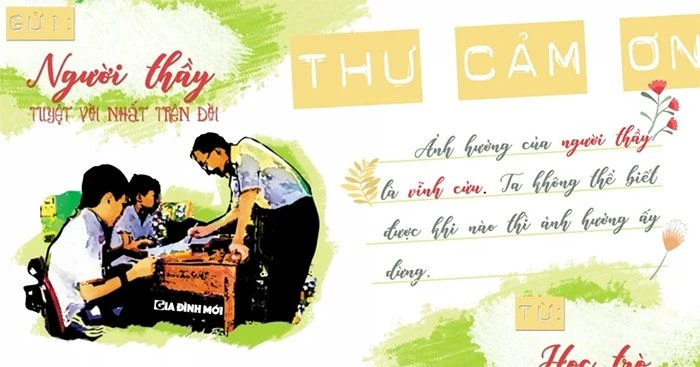 Thư gửi thầy cô tri ân trong ngày 20 tháng 11