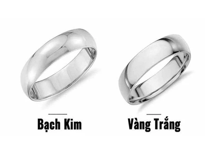 So sánh bạch kim và vàng trắng trong trang sức