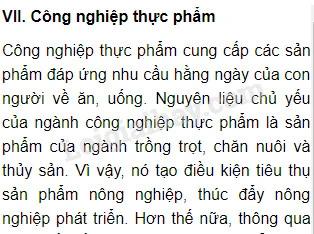 Đặc điểm công nghiệp thực phẩm và sự phát triển ngành chế biến