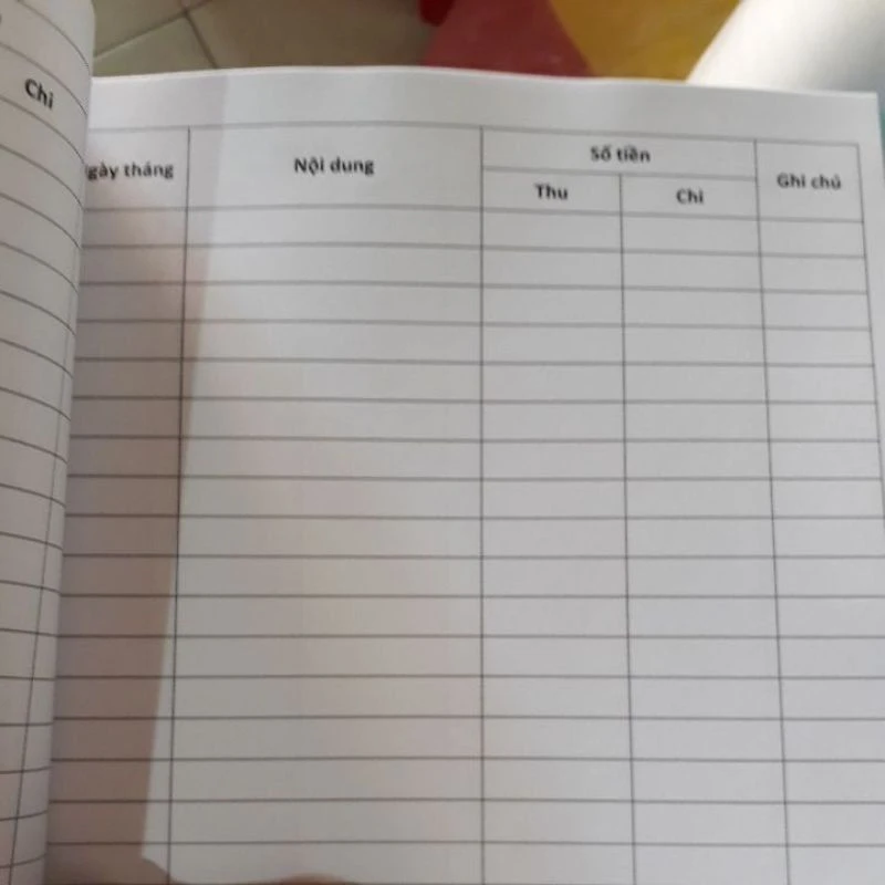 Quản lý tài chính hiệu quả với sổ thu chi hàng tháng
