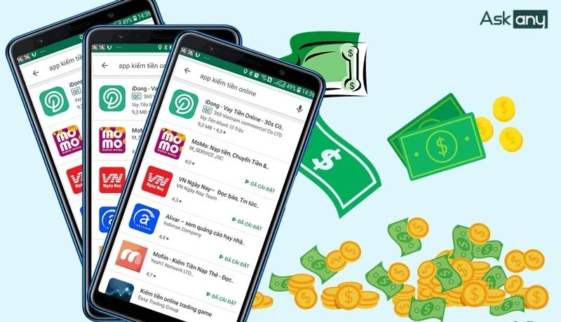 Ứng dụng kiếm tiền online hiệu quả bạn nên thử