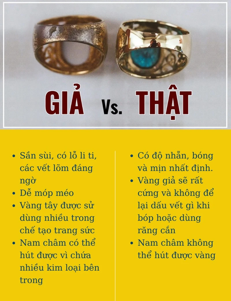 Cách phân biệt vàng thật đơn giản và hiệu quả