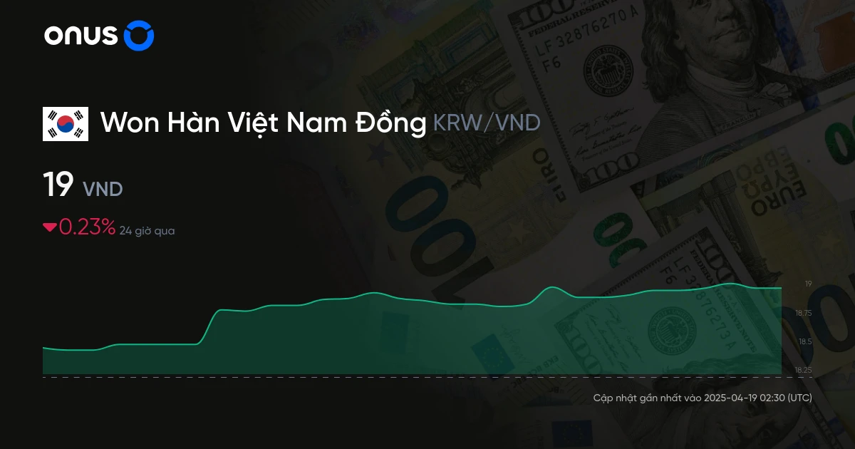 Tỷ giá 39000 won to vnd và thông tin cần biết