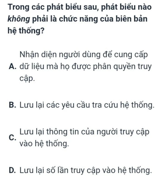 Chức năng của biên bản hệ thống trong quản lý dữ liệu