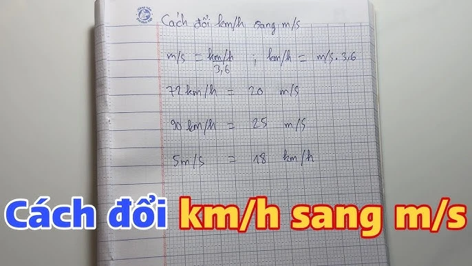 Cách đổi km trên giờ sang mét trên giây đơn giản